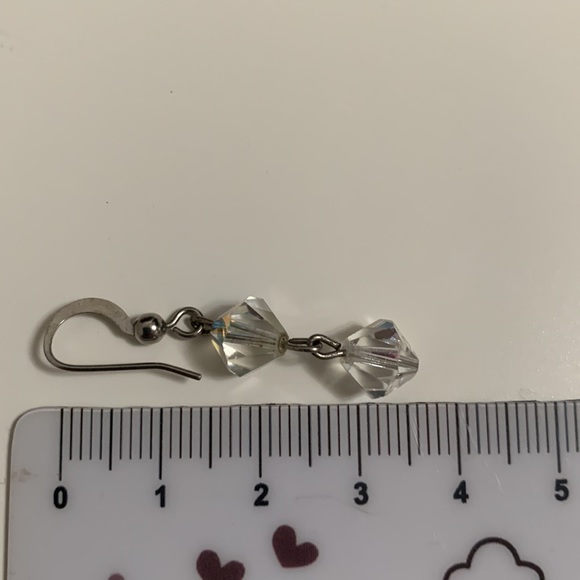 Drop earrings with crystal beads. Beads are transparent but reflect colors - Picture 4 of 4